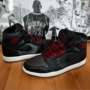 2019 Jordan 1 Retro High Black Satin Sneakers 555088-060